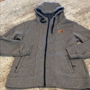 Wild Kiwi Matrix Zip Up Hoody Black and White Hooded Jacket